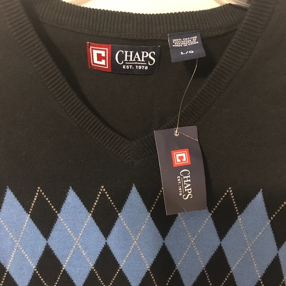 CHAPS Sweater Vest Navy Blue NEW WITH TAG - Picture 3 of 5